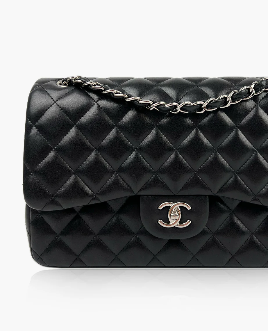 Chanel Timeless Jumbo Double Flap Black Lambskin SHW