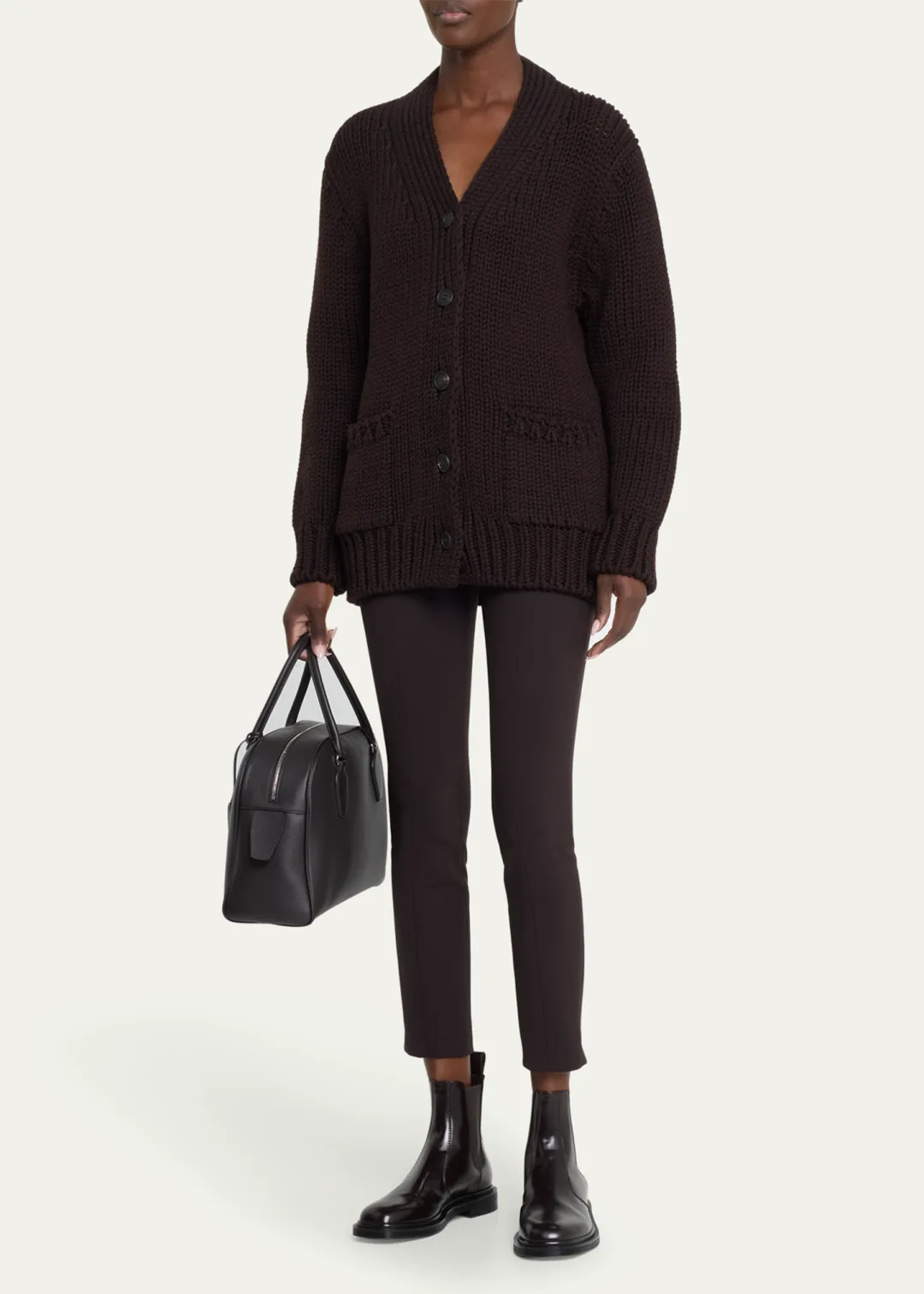 THE ROW India 12.00 Top Handle in Deerskin Leather