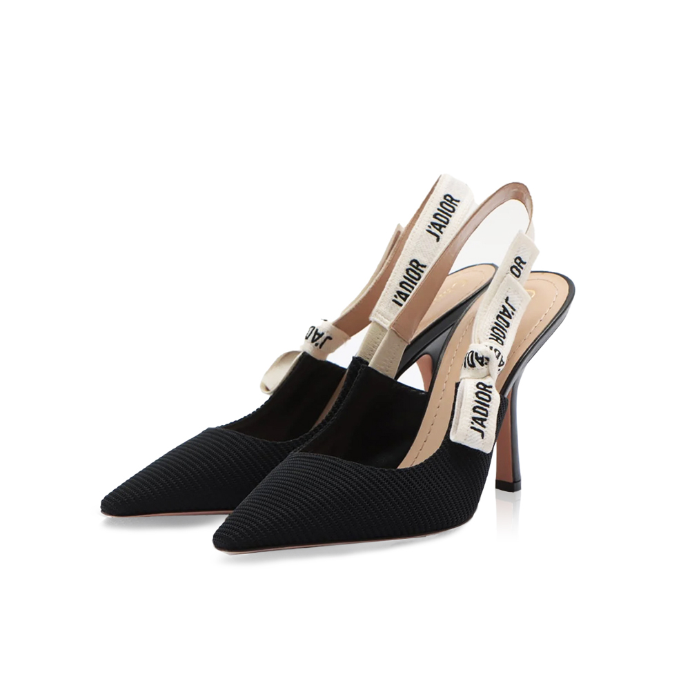 Dior J'Adior Embroidered Lace Halter Heels Slide Sandal