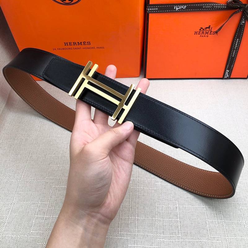 Hermes H Belt Buckle & Reversible Brown Belt 380MM