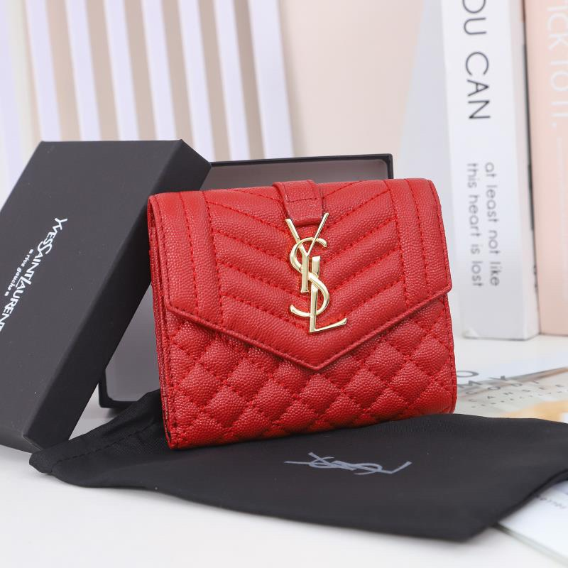 Saint Laurent YSL Grained Leather Wallet