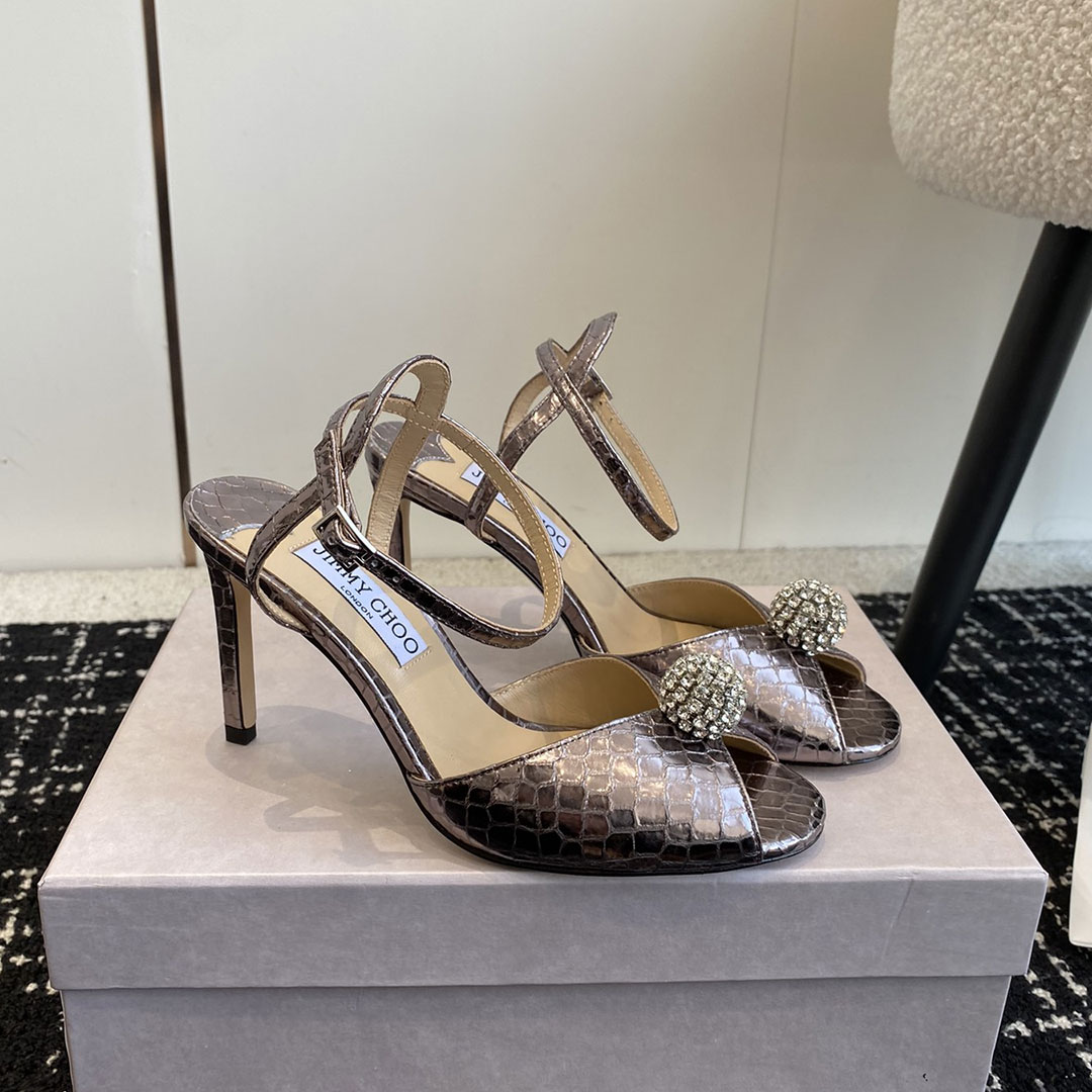 Jimmy Choo Sacora Leather Slingshot Fashion Buckle Slide Sandal