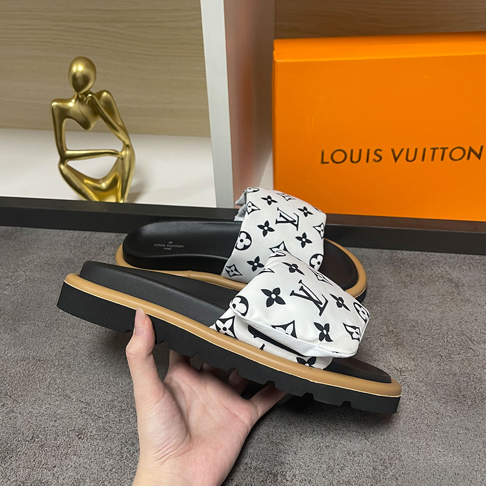 Louis Vuitton LV Pool Pillow Fabric Flat Slide  Sandals