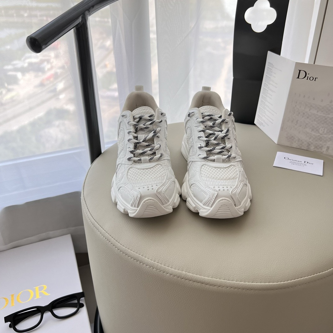 Dior color block heightening sneakers mesh lace up casual sneakers