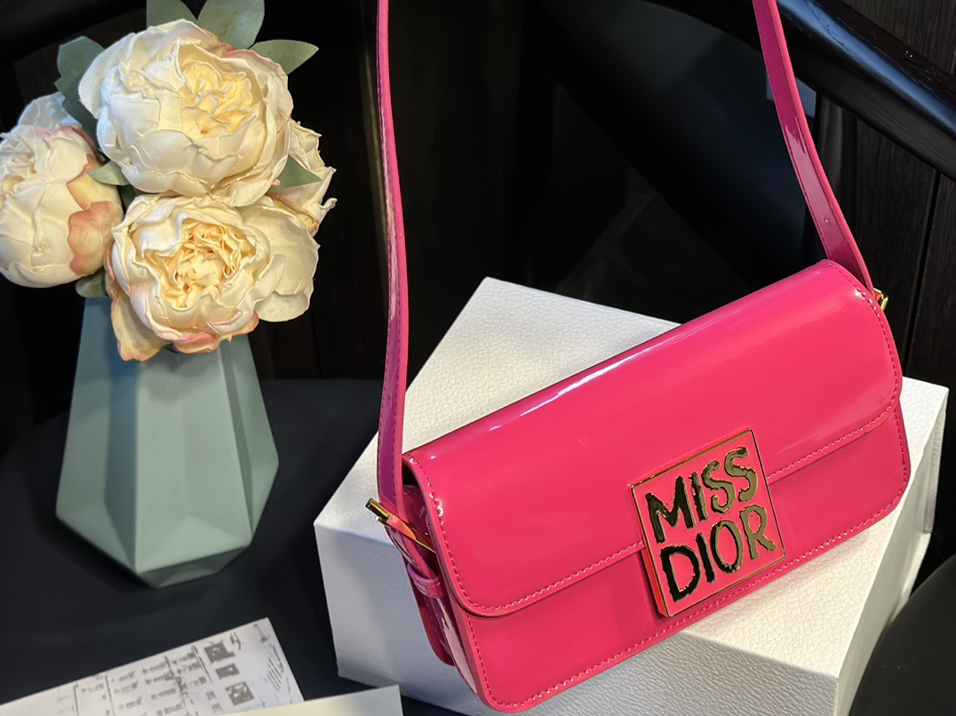 Dior winter patent leather crossbody bag