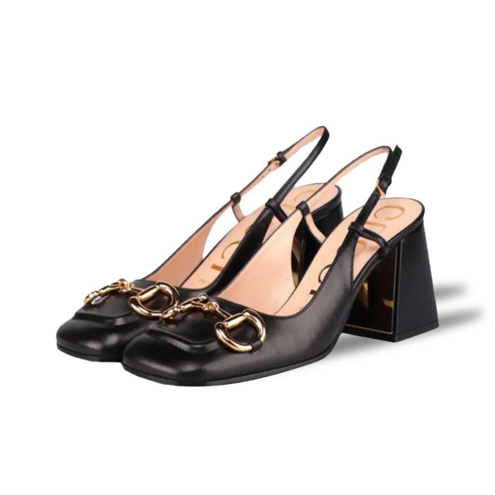 Gucci Buckle High Heels Slide Sandal