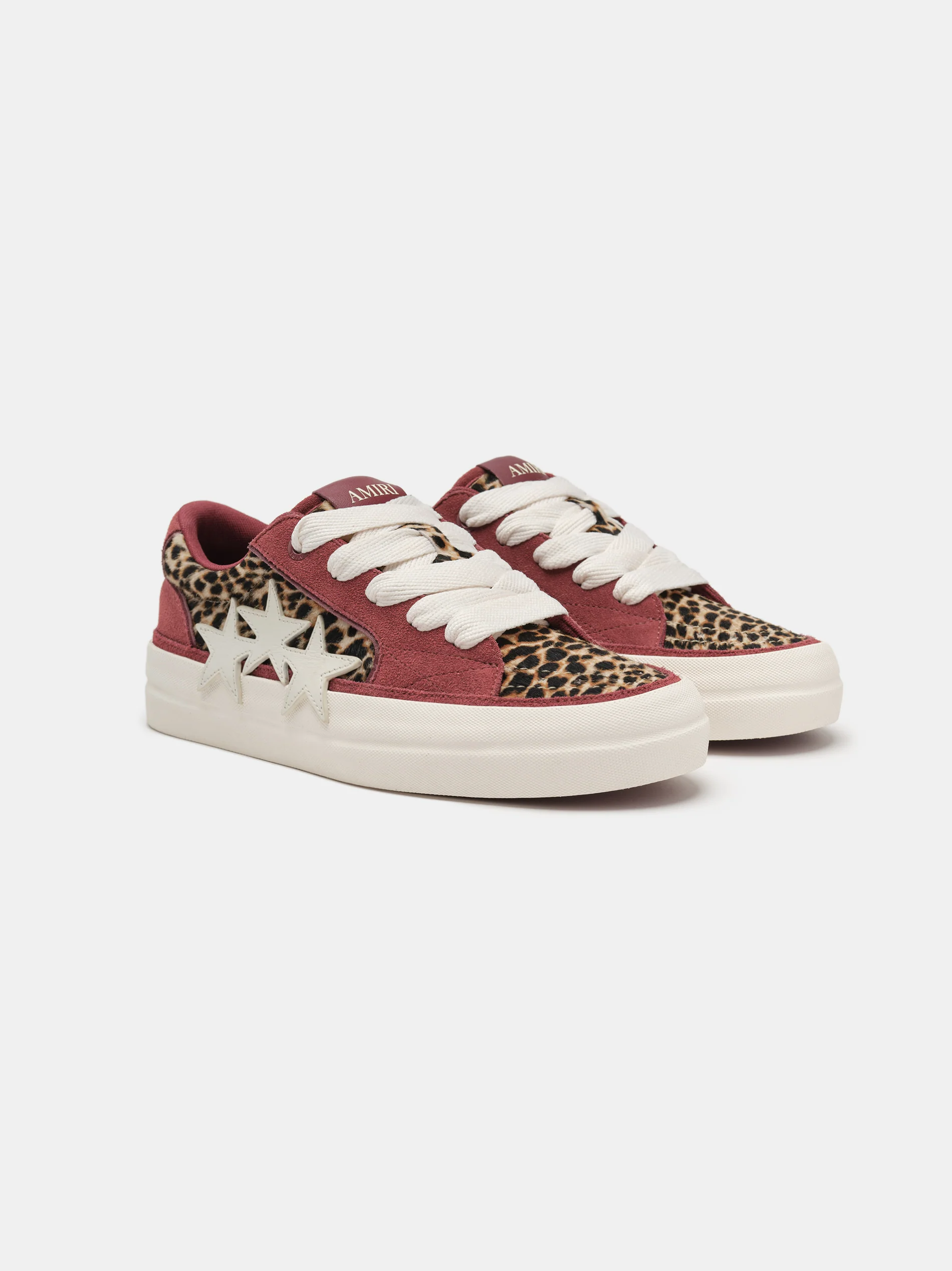 AMIRI LEOPARD SUNSET SKATE LOW - Burgundy