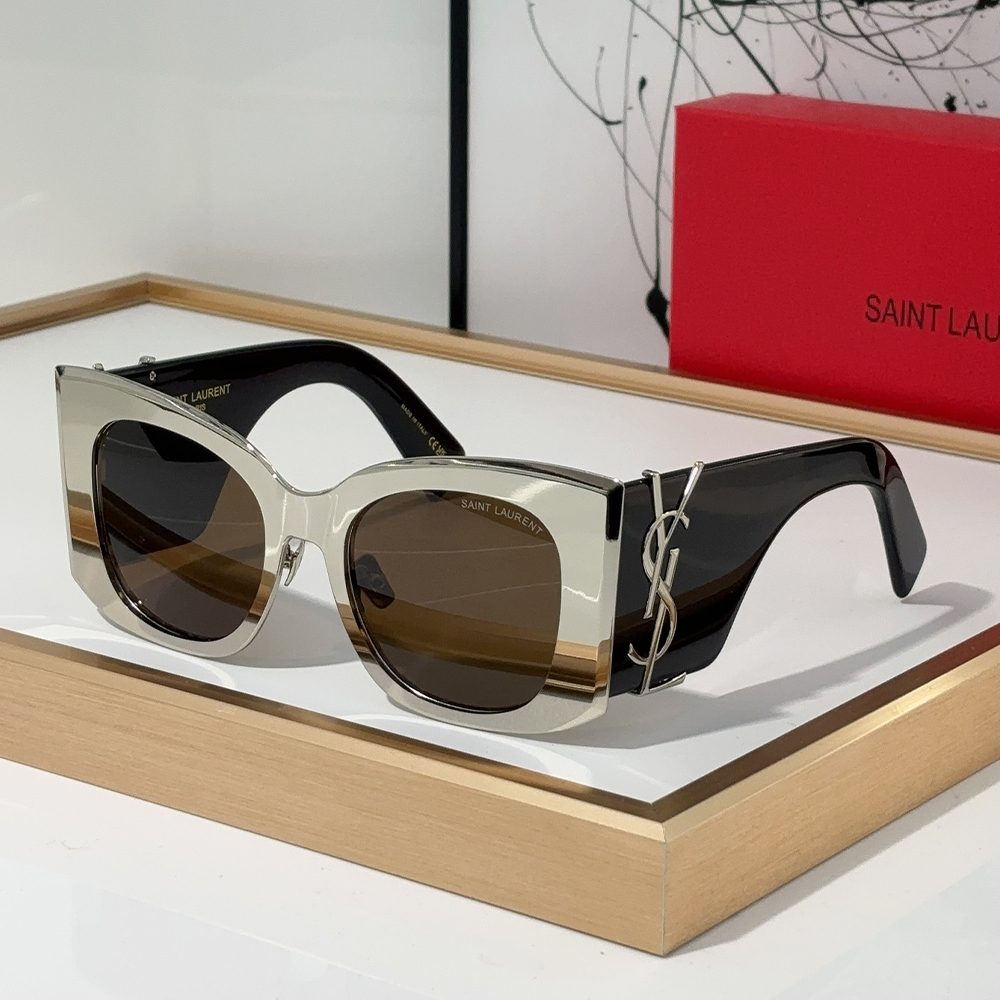 Saint Laurent YSL Logo Embellished Sunglasses Top Quality