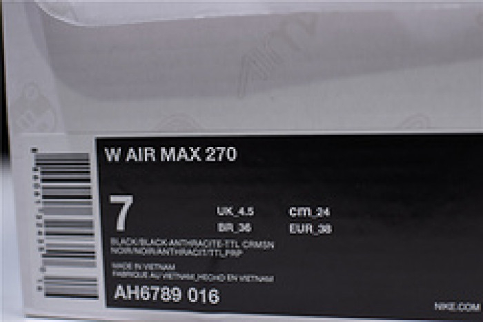 Nike womens Air Max 270 black purple AH6789 016