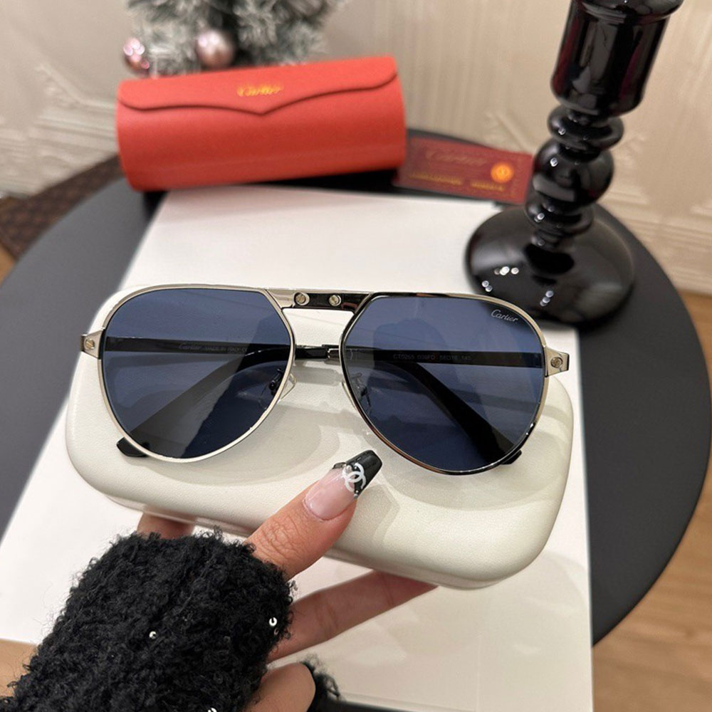 Cartier Metal irregular Line Sunglasses Top quality