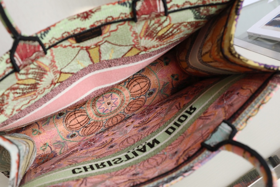 Dior Book Tote Large Powder Pink Dior Jardin Magique Embroidery