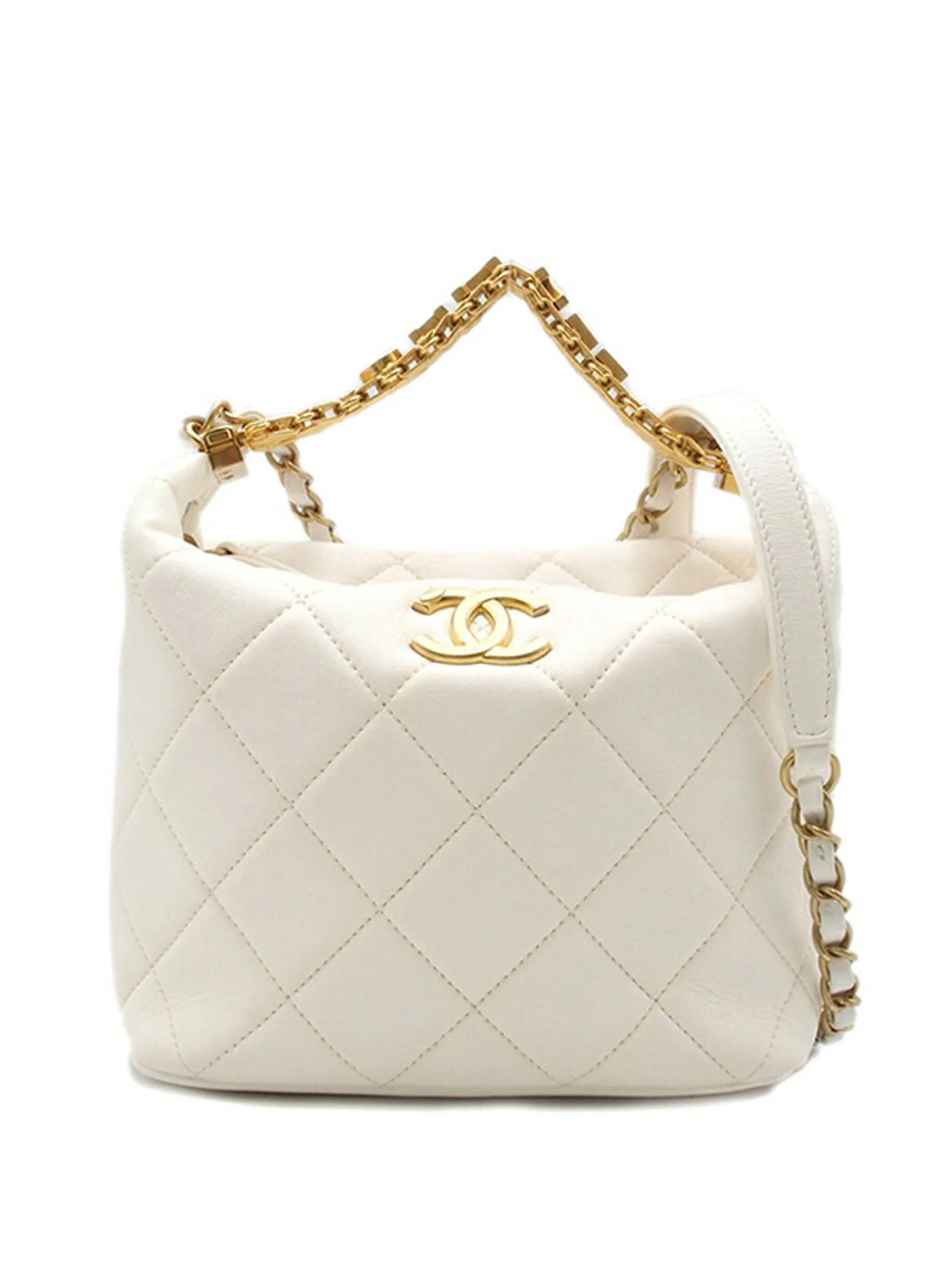 Chanel Quilted Lambskin CC Crystal Signature Chain Hobo satchel