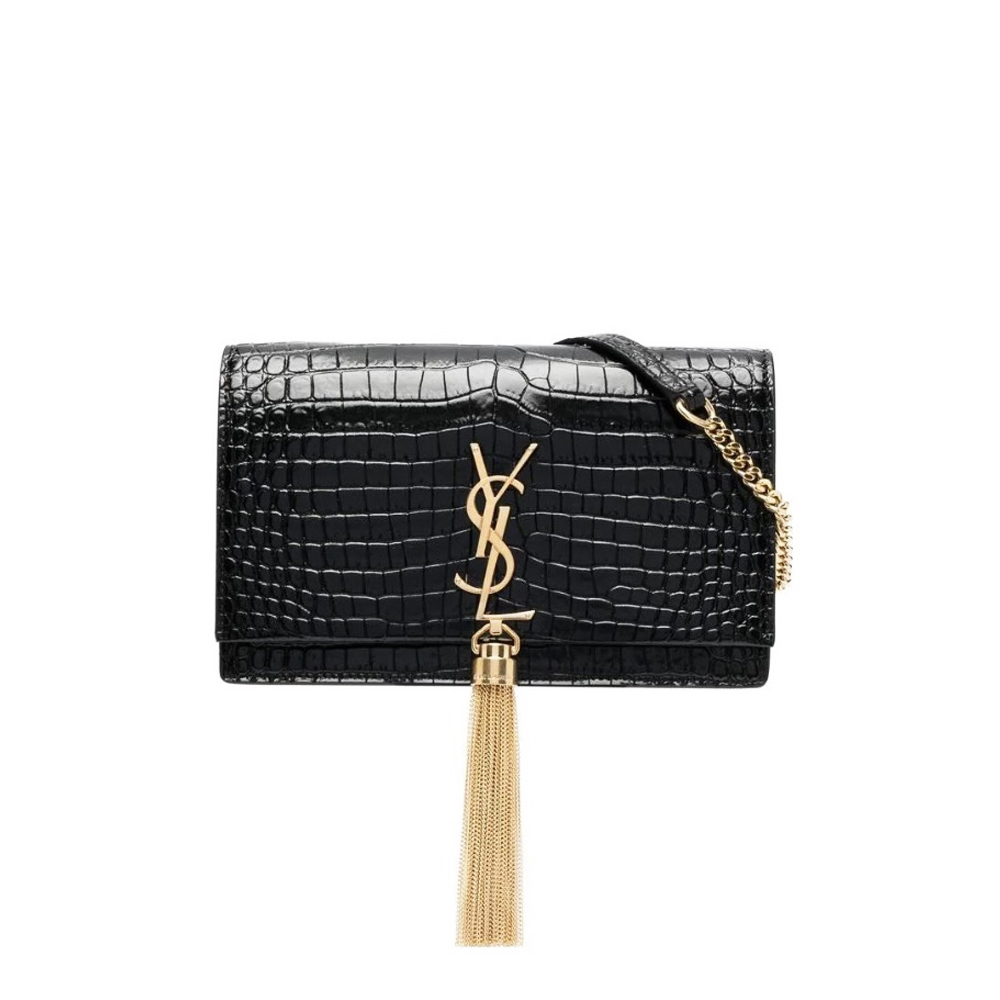 Saint Laurent YSL Kate Tassel Crocodile Leather Bag