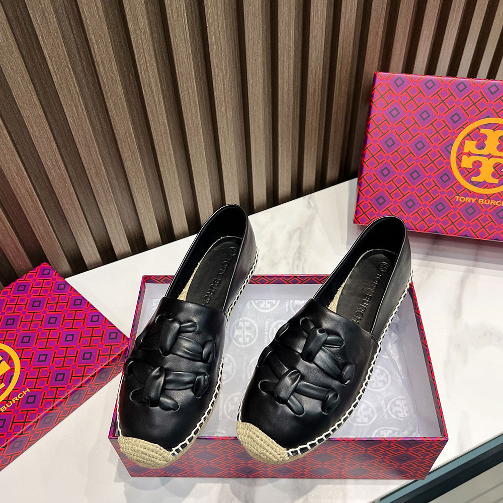 Tory Burch Leather Comfortable Fisherman Shoes Sandals Slide