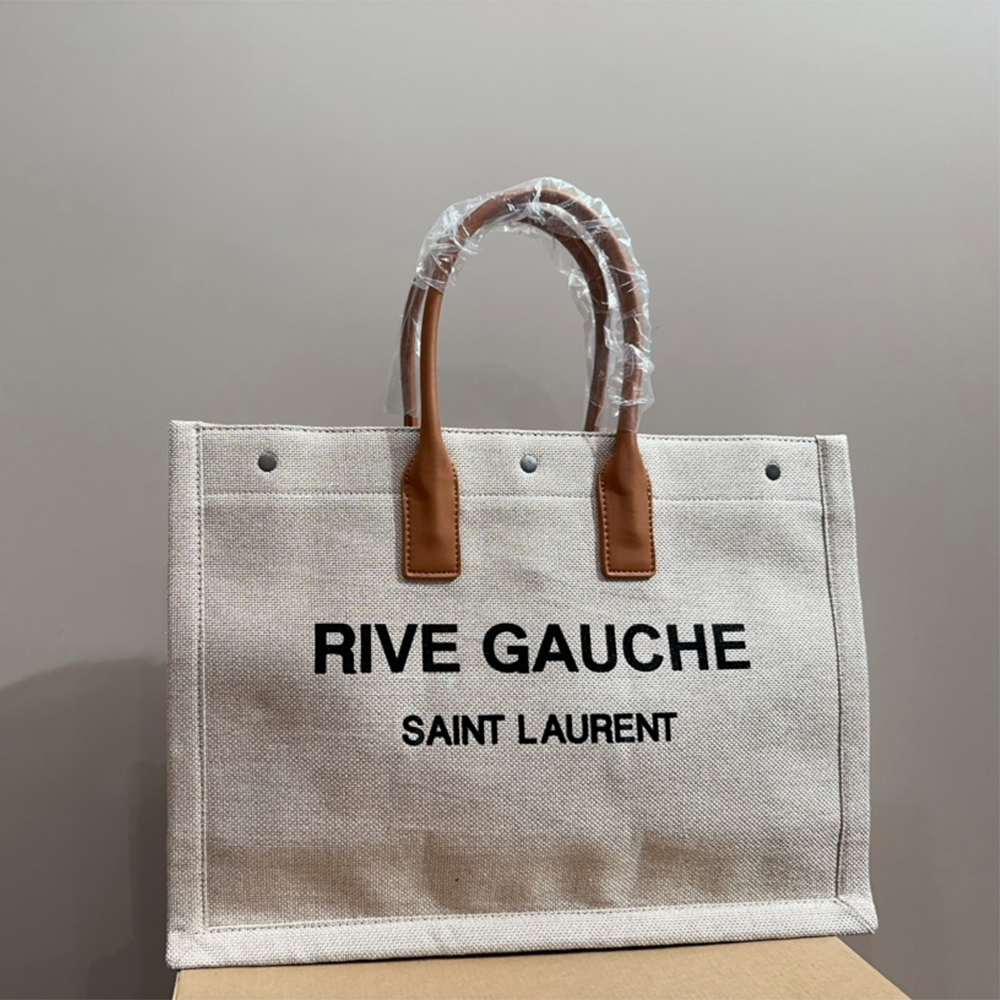 Saint Laurent YSL  Rive Gauche canvas tote bag
