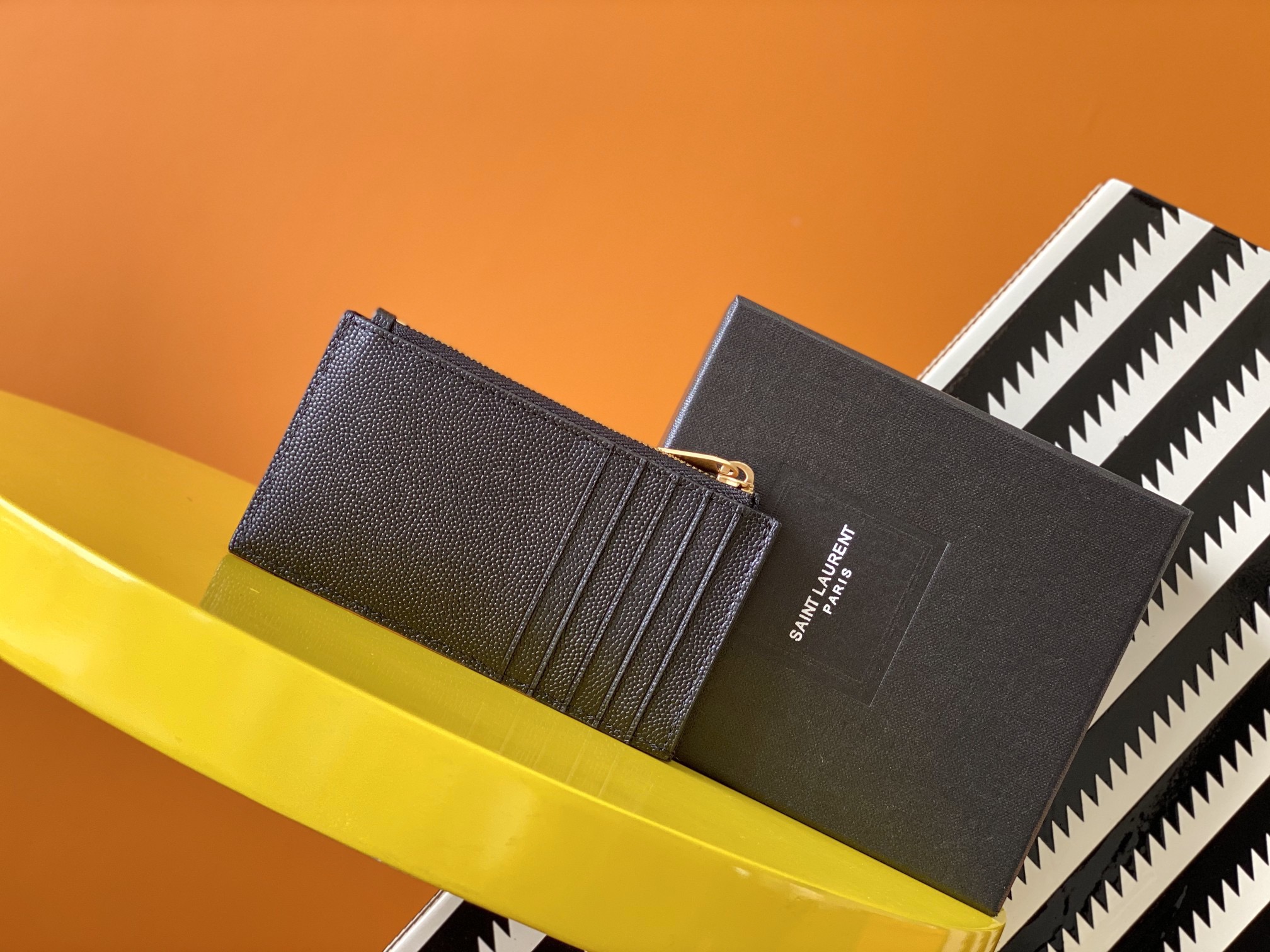 Saint Laurent Caviar Zip Card Holder