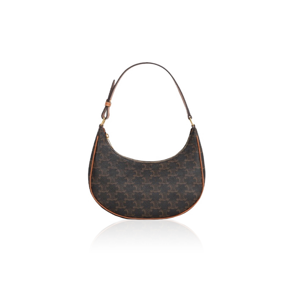 Celine Triomphe Half Moon Leather Handbag Shoulder Bag