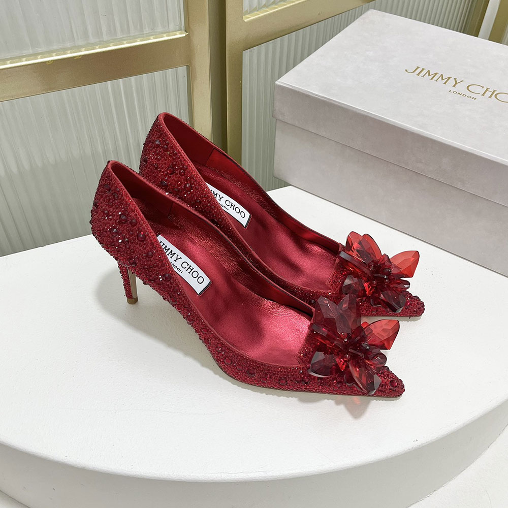 Jimmy Choo Allure Crystal Point Slide Sandal