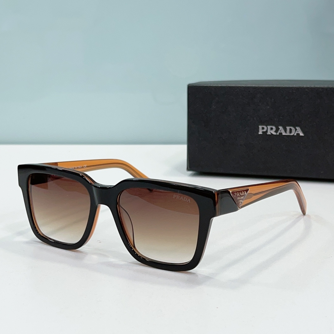 Prada  Mirror leg Stereoscopic Sign  sunglasses Top quality