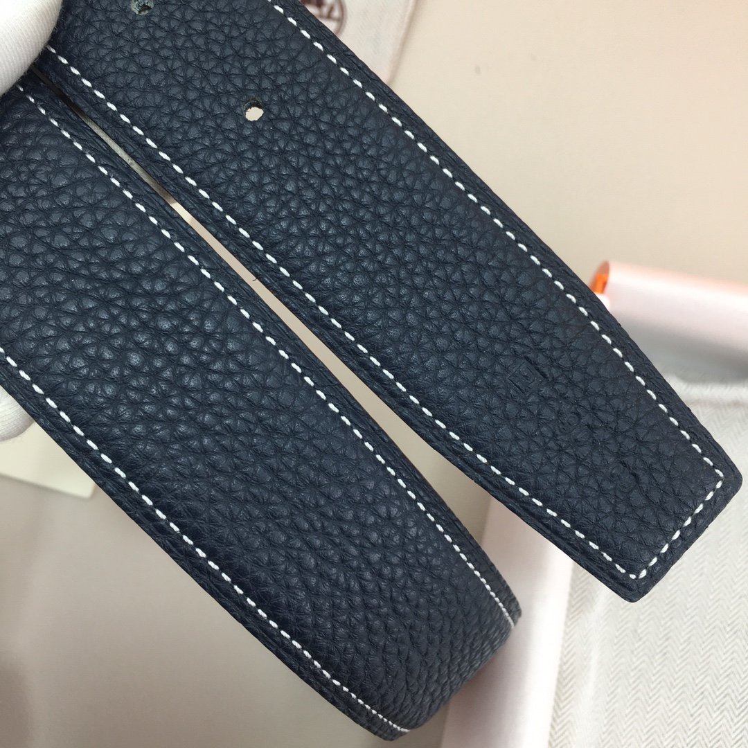 Hermes H Belt Buckle & Reversible Black Belt 380MM