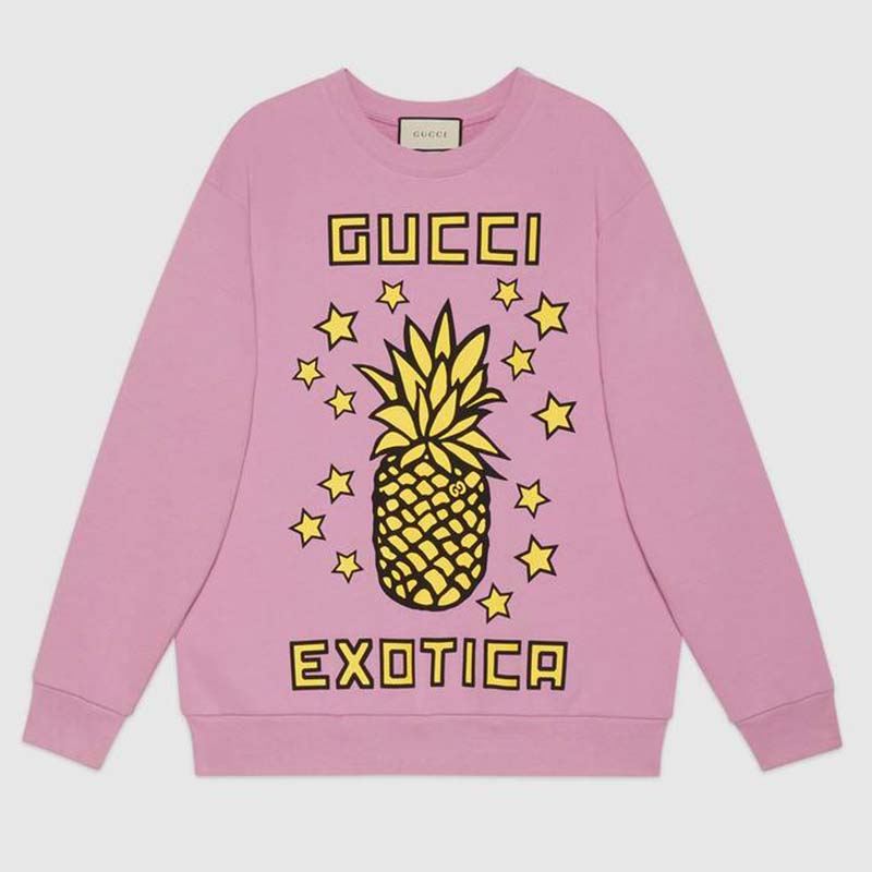 Gucci Women Gucci Pineapple Print Sweatshirt Organic Cotton Jersey”Gucci Exotica”