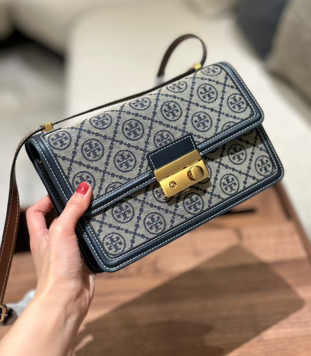 Torybruch Shoulder Backpack Classic Pattern