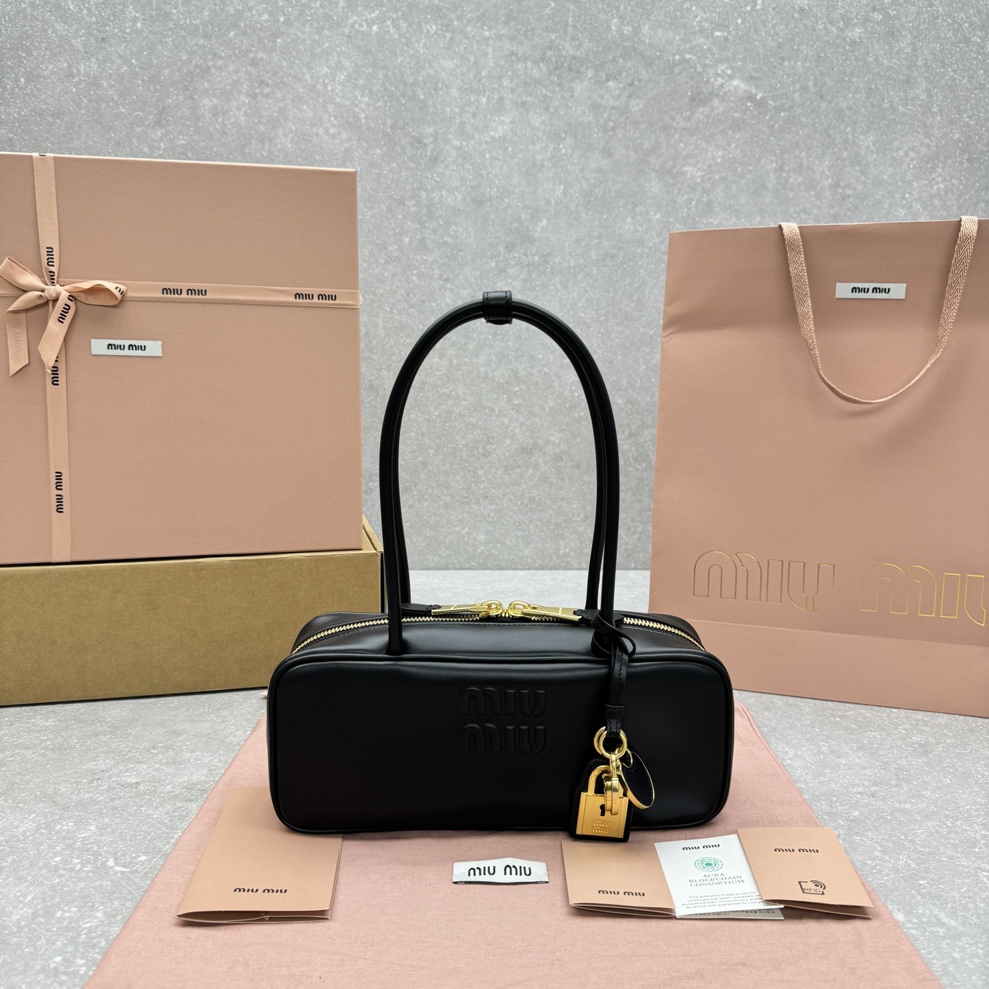 MiuMiu beau leather bag