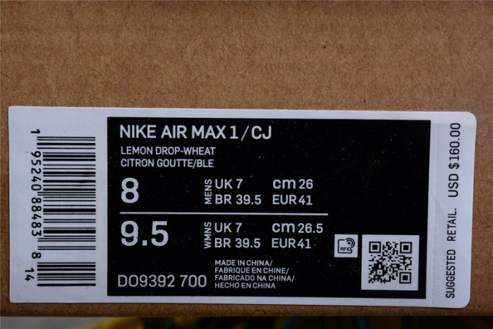 Travis Scott Nike Air Max 1 Wheat DO9392-700