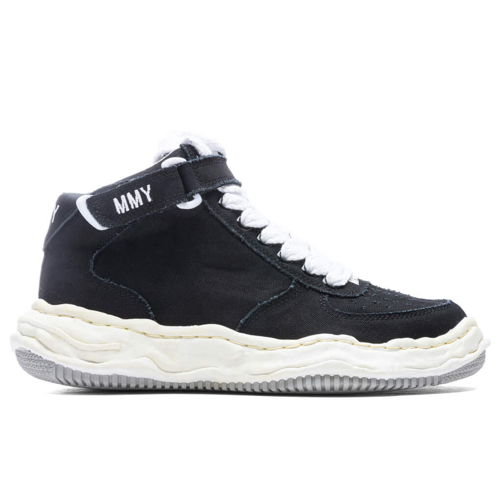 MIHARA YASUHIRO Wayne High OG Sole Washed Canvas Sneaker - Black