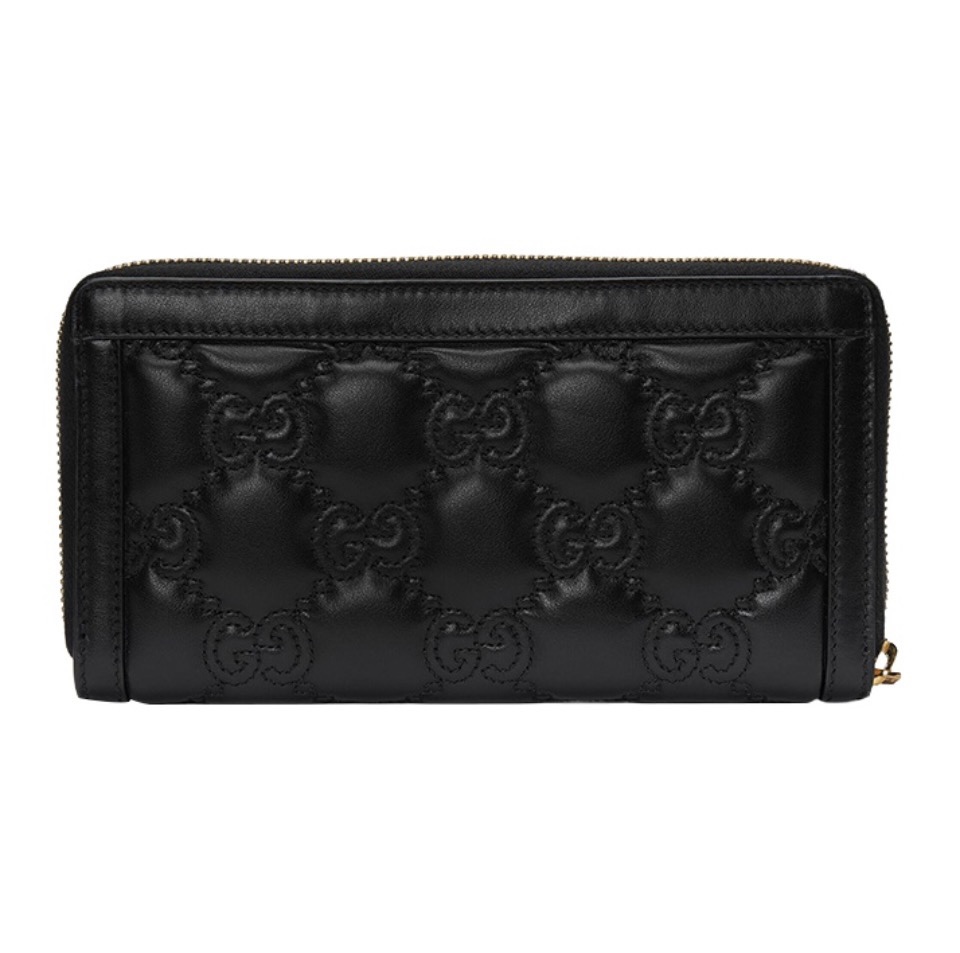 Gucci Unisex GG Marmont Zip Around Wallet Matelassé Leather
