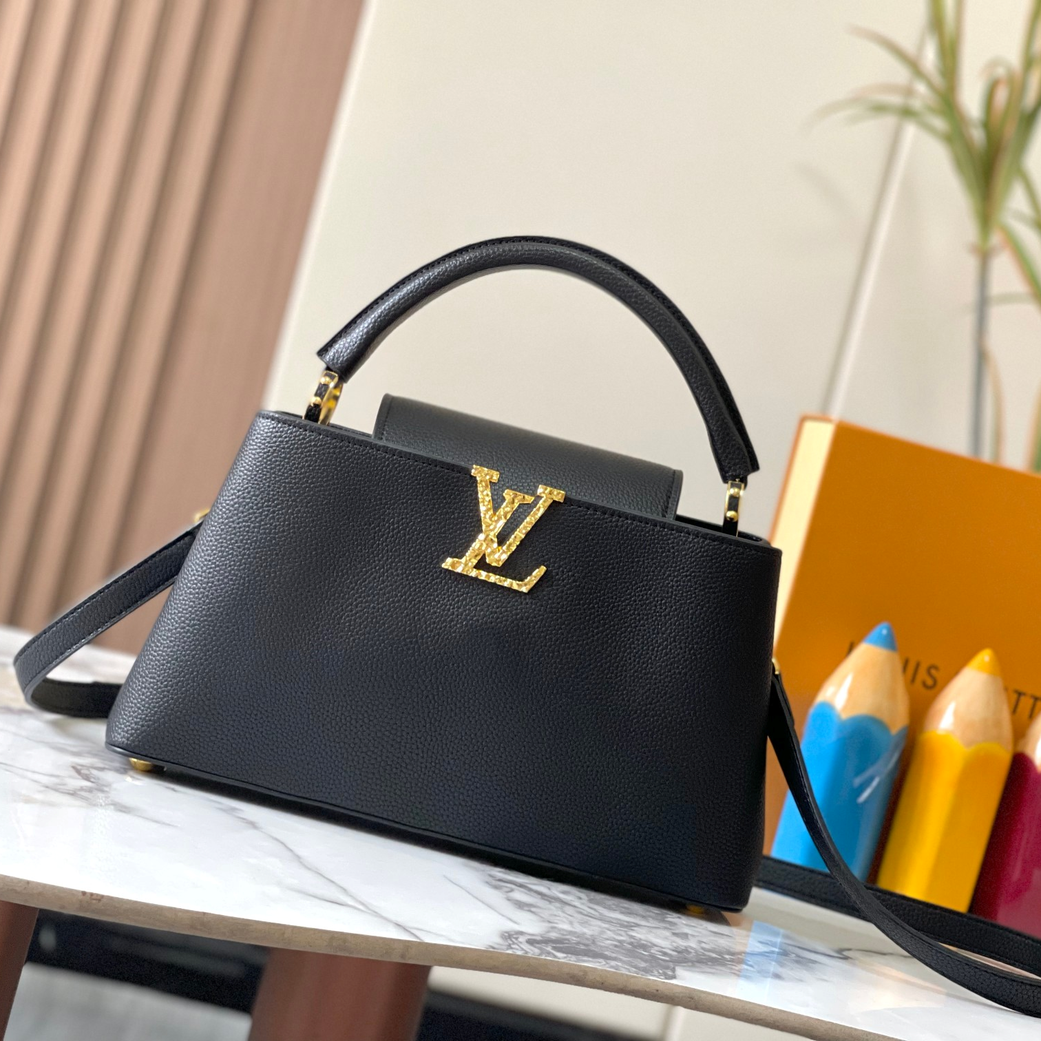 Louis Vuitton LV Capucines Strap Shoulder Bag Handbag