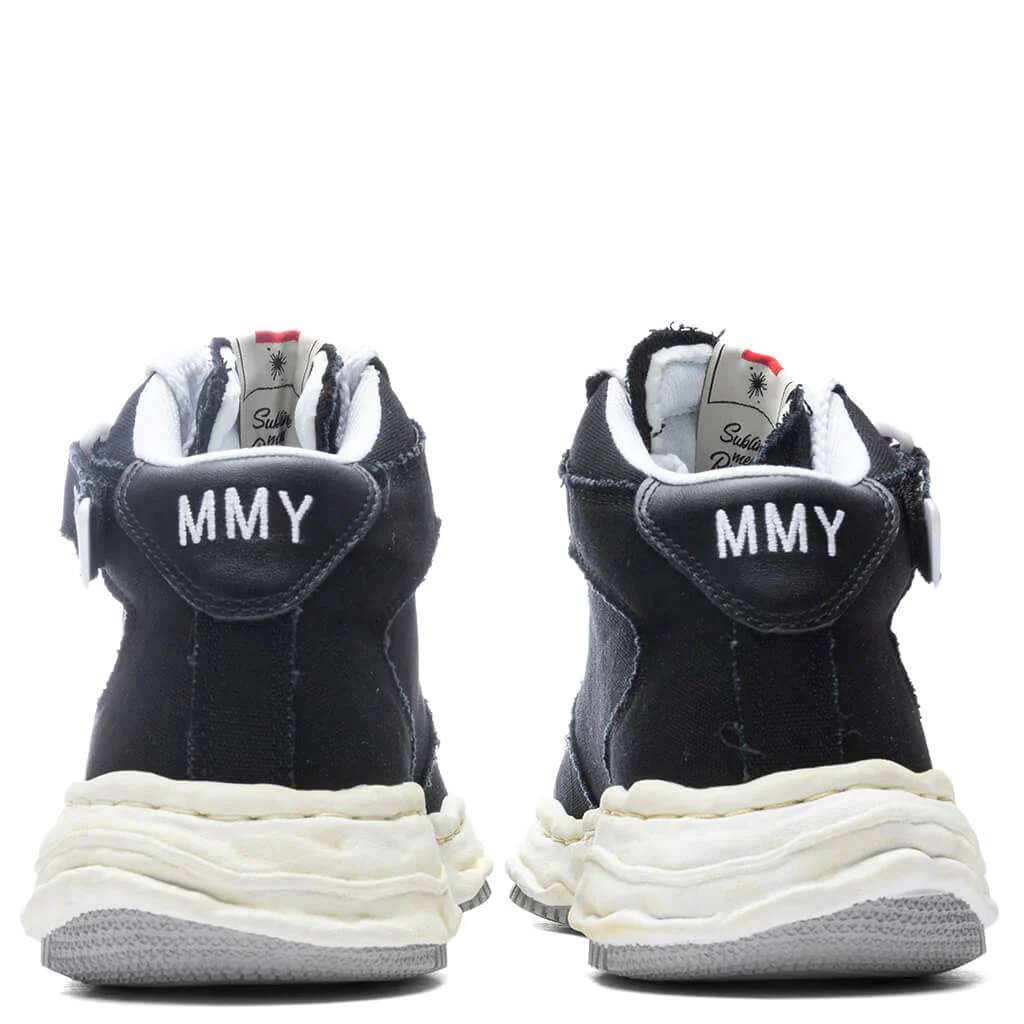 MIHARA YASUHIRO Wayne High OG Sole Washed Canvas Sneaker - Black