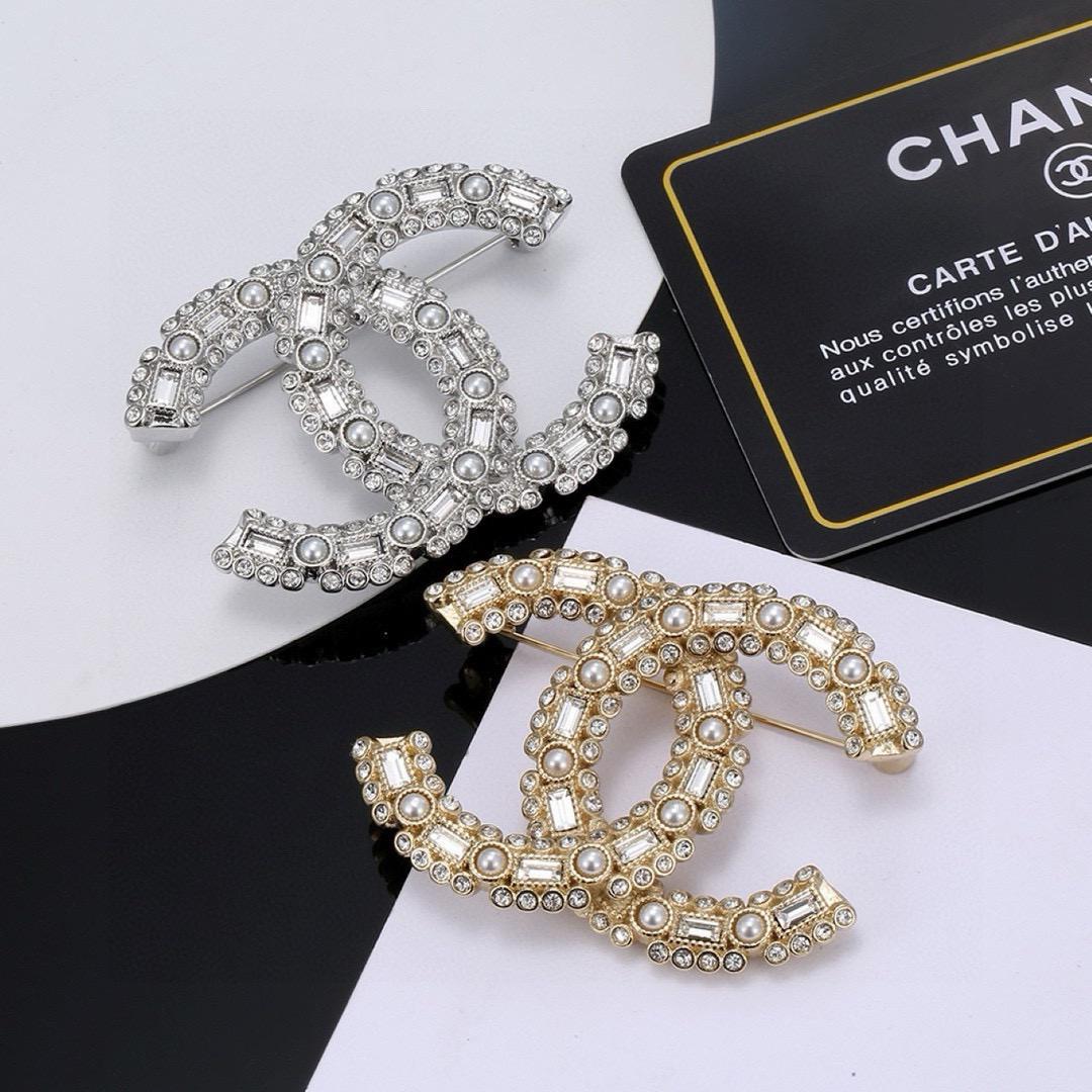Chanel Pearl Double C Brooch Jewelry