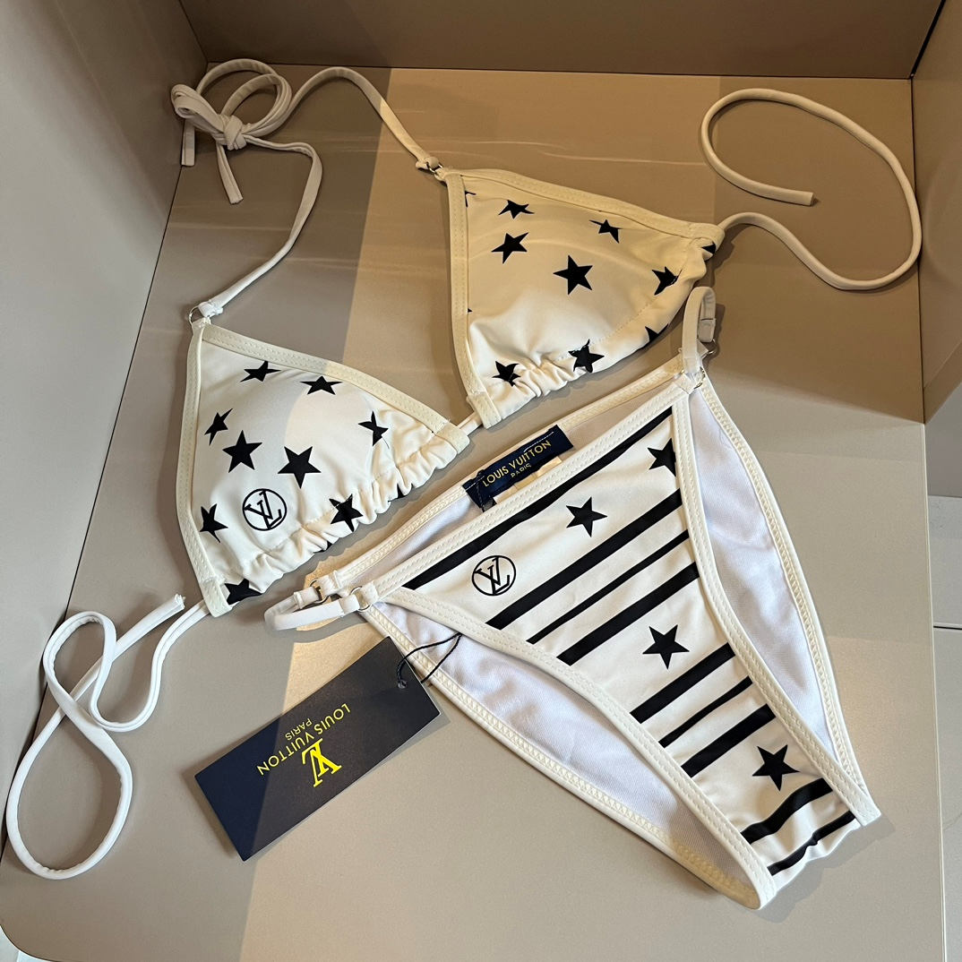 Louis Vuitton LV Classic Printed Two-piece Swimsuit Swimwear