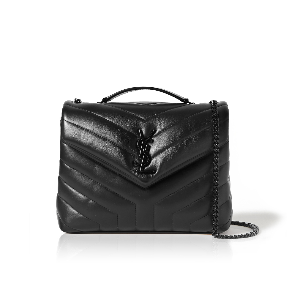SAINT LAURENT Loulou small quilted leather shoulder bag black