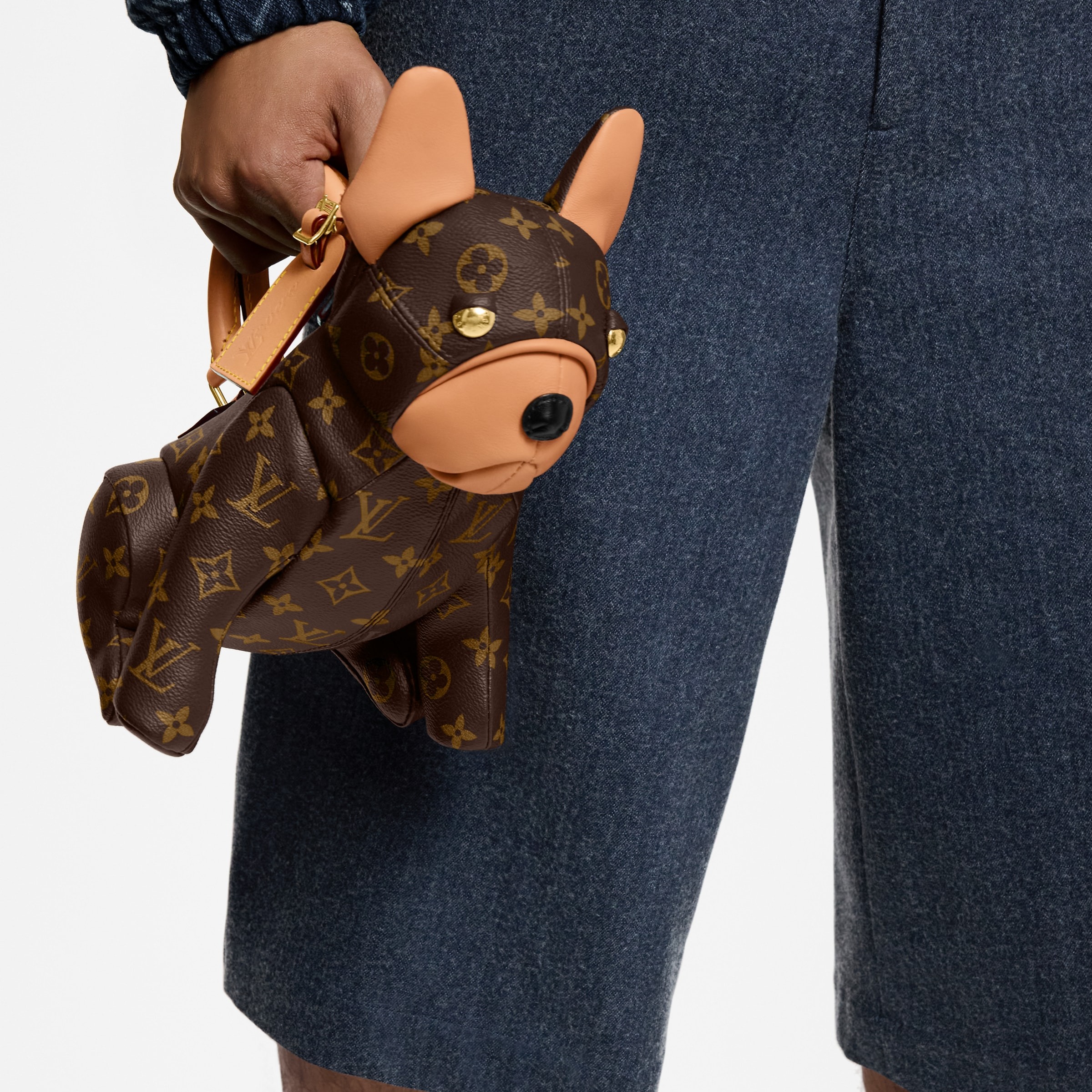 Louis Vuitton new French bulldog shaped handbag shoulder bag