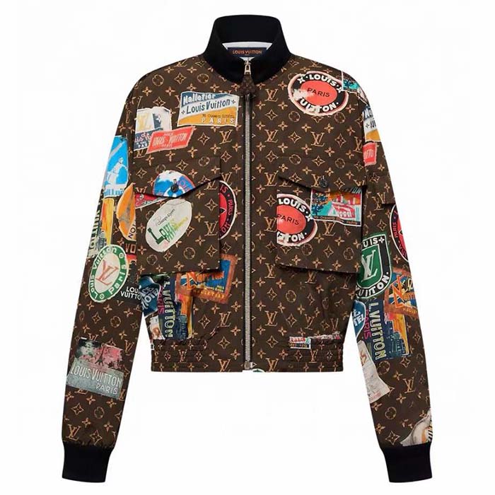Louis Vuitton LV Men Flight Mode Monogram Jacquard Jacket Polyamide Elastane Multicolor Brown
