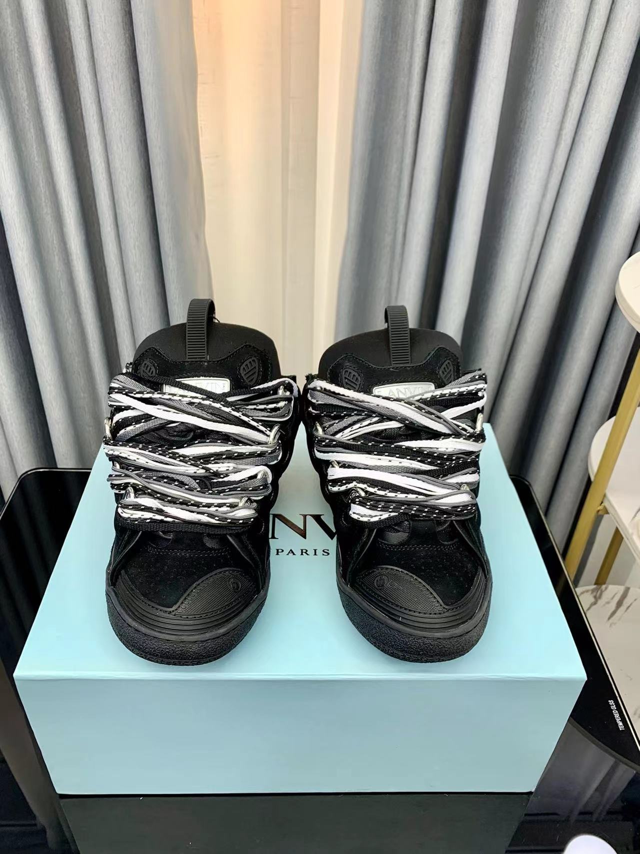 Lanvin LEATHER CURB SNEAKERS