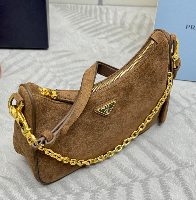 PRADA New Suede Deerskin Underarm Bag