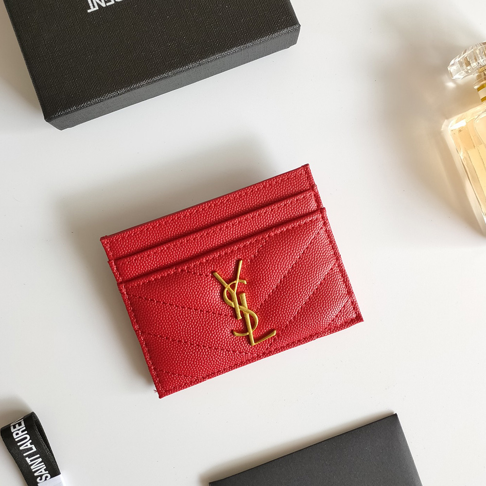 Saint Laurent YSL Caviar Leather Card bags
