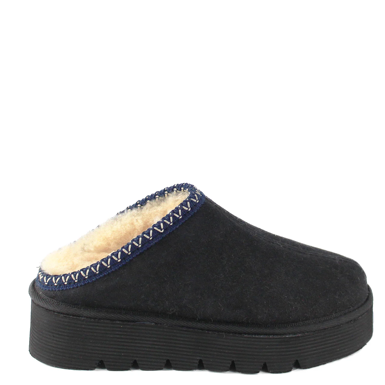 Platform Tazz Black Sheepskin