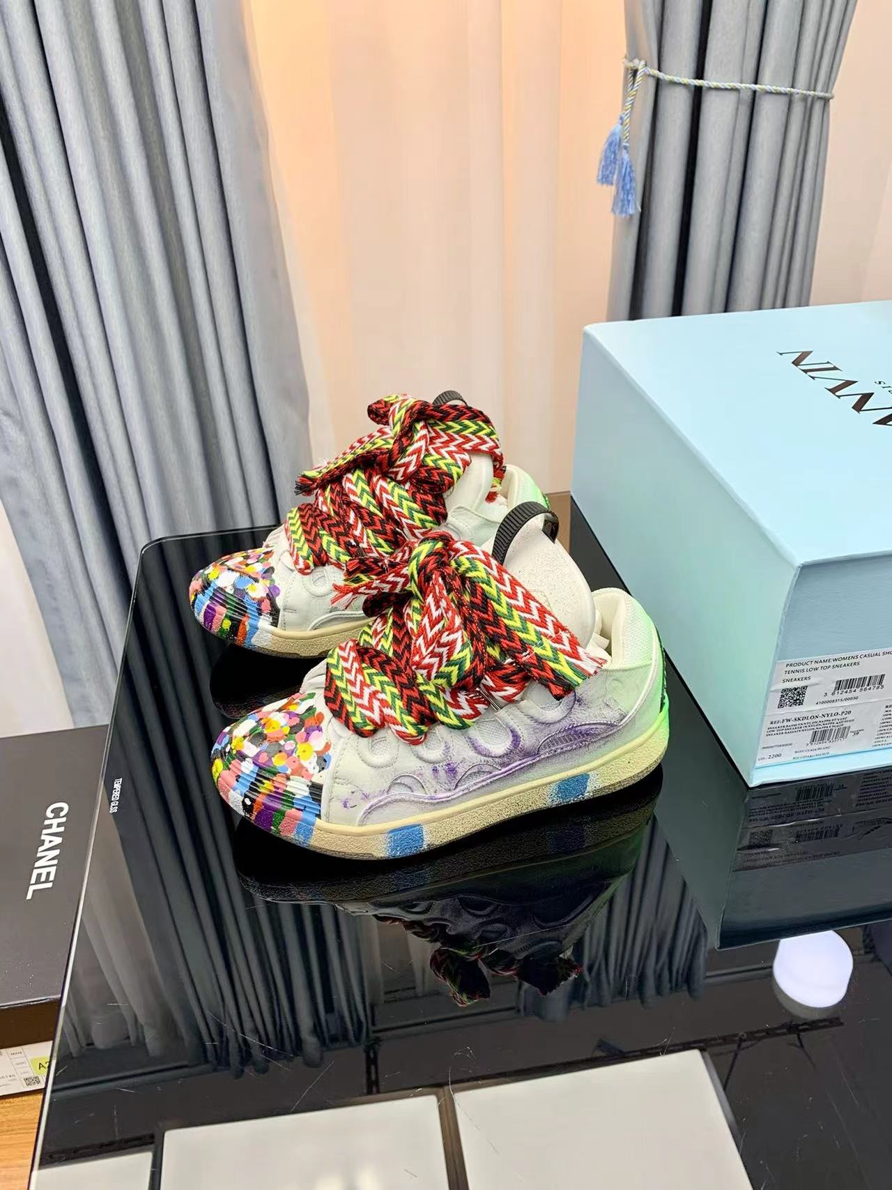 Lanvin LEATHER CURB SNEAKERS