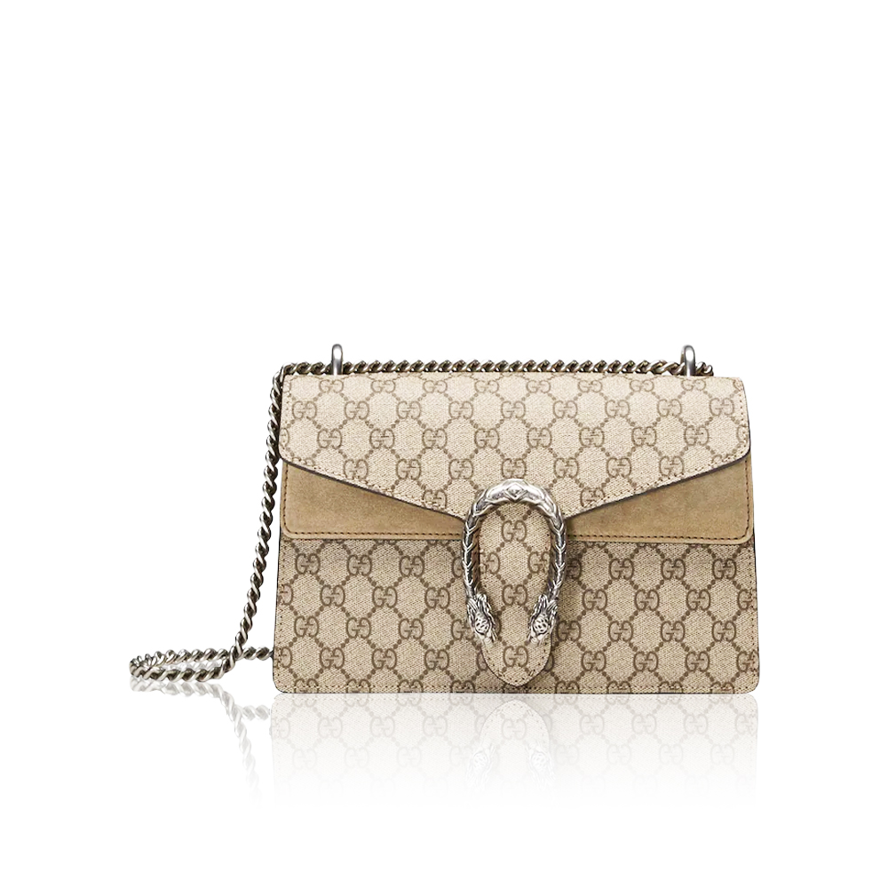 Gucci DIONYSUS GG Supreme Small Shoulder Bag With Beige