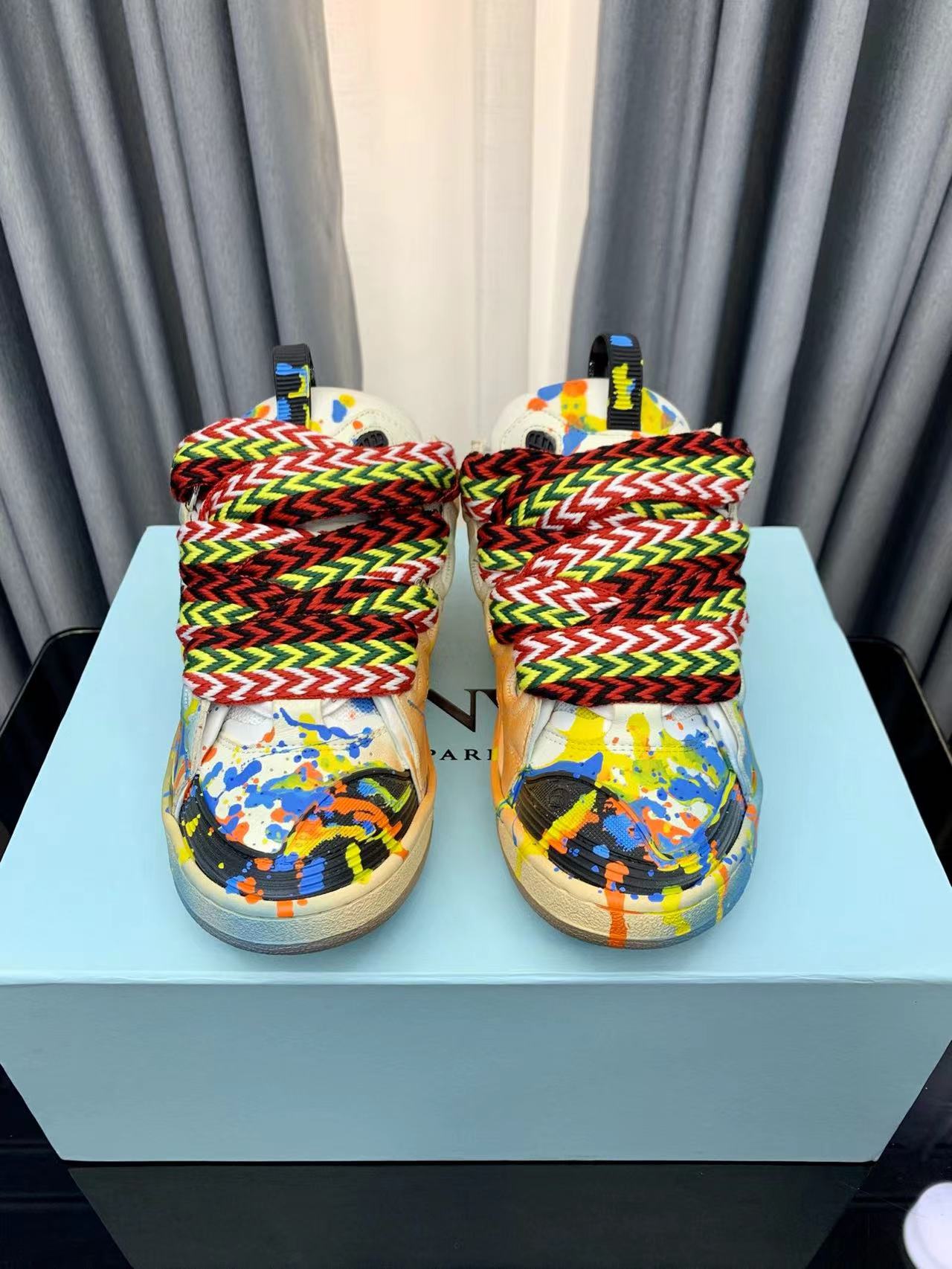 Lanvin LEATHER CURB SNEAKERS