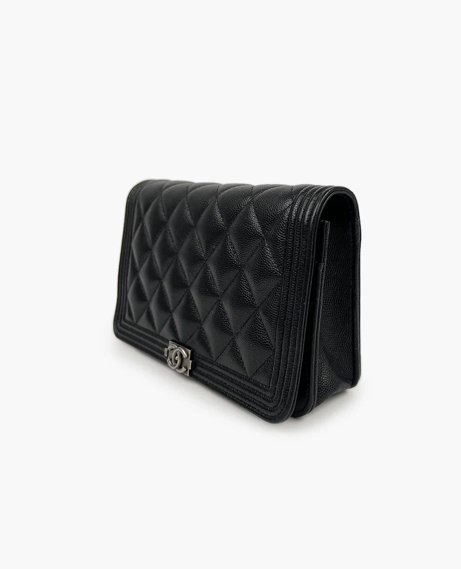 Chanel WOC Black Caviar The Boy Lock RHW