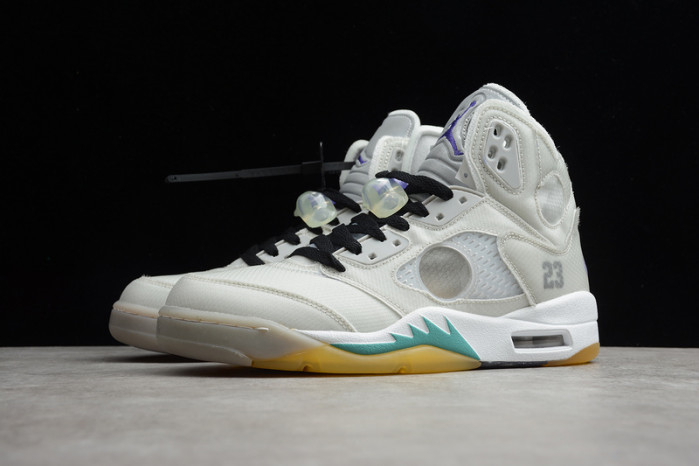 Off-White Air Jordan 5 white green purple CT8480-105