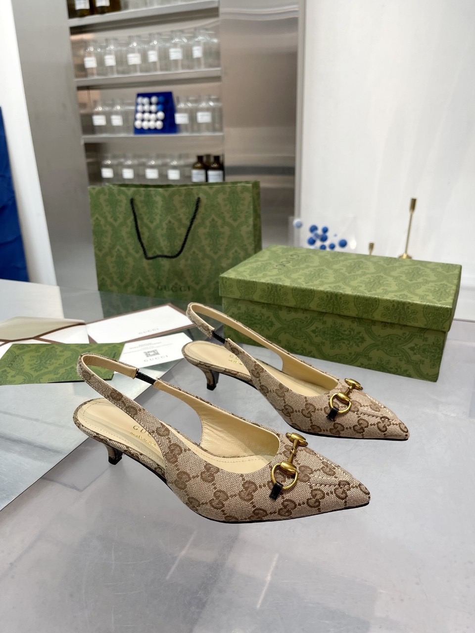 Gucci GG canvas heels