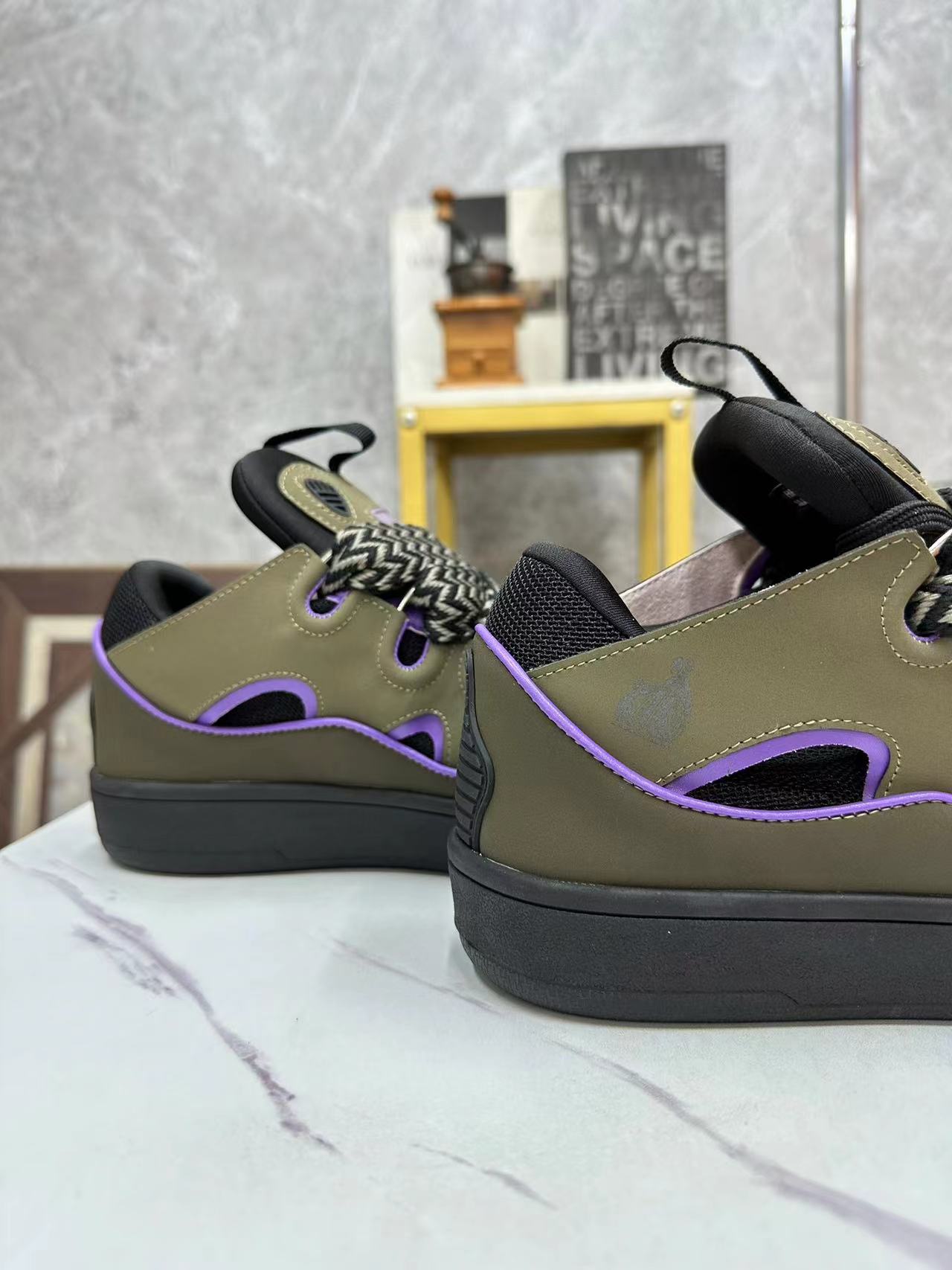 Lanvin LEATHER CURB SNEAKERS