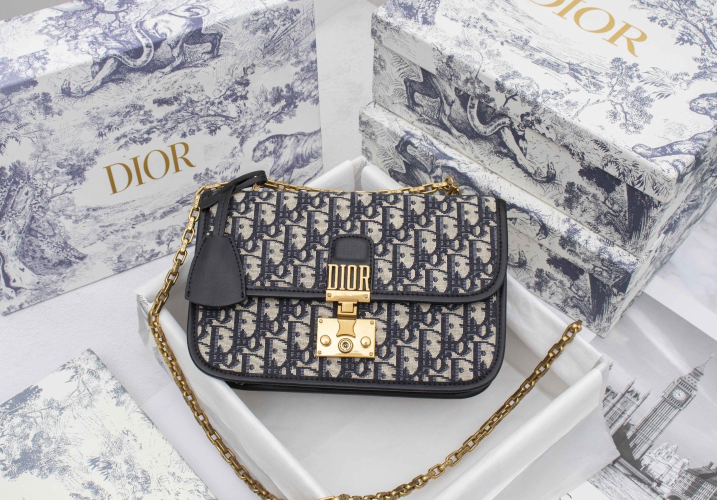 Dior Embroidery chain crossbody bag