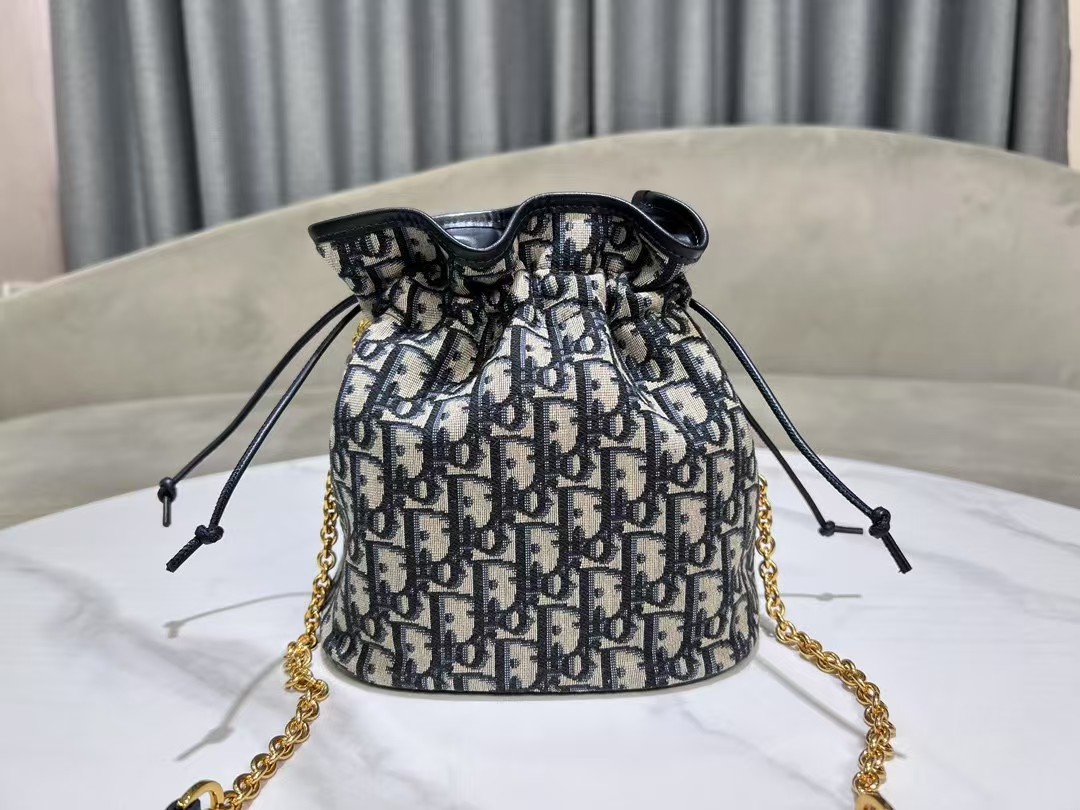 DIOR Montaigne Mini Drawstring Bucket Bag